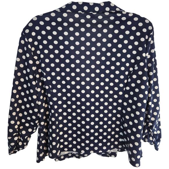 Vamp Women's Blazer 2X 2XL 2 X Blue Dot  Misses Plus Size 18W 20W Coat Jacket - Picture 7 of 8
